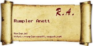 Rumpler Anett névjegykártya